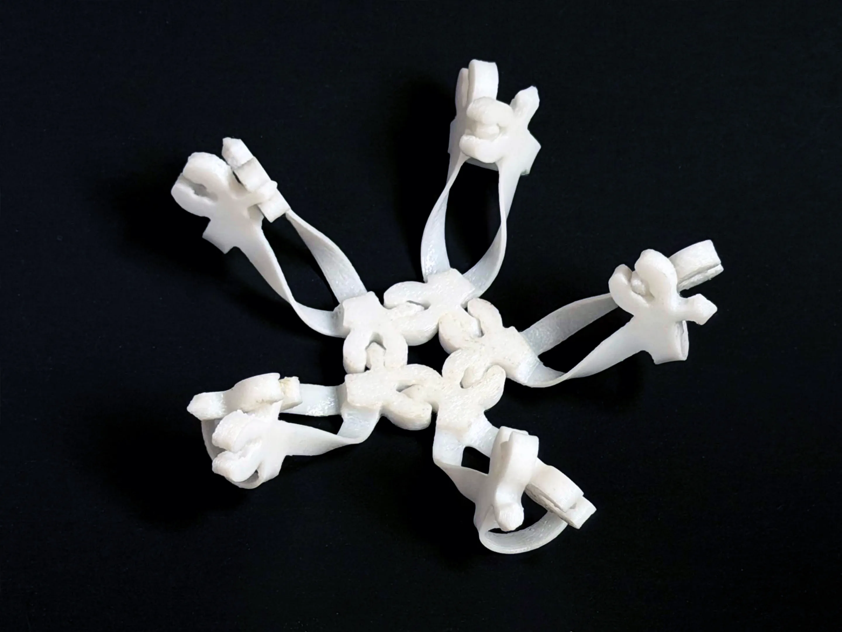 A flower-like Compliagon composition radiating from the center against a dark background.